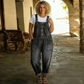 Demi | Vintage Soft Cotton Denim-Look Overalls with Adjustable Straps