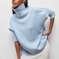 Nuria Ribbed Turtleneck Collared Loose Fit Sweater - front view