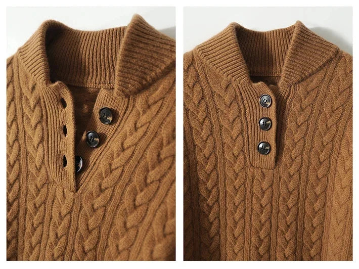 Klara Cable Knit Stand Collar Collared Sweater - view 34