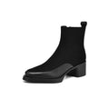 Women's Suede Ankle Boots with Block Heel