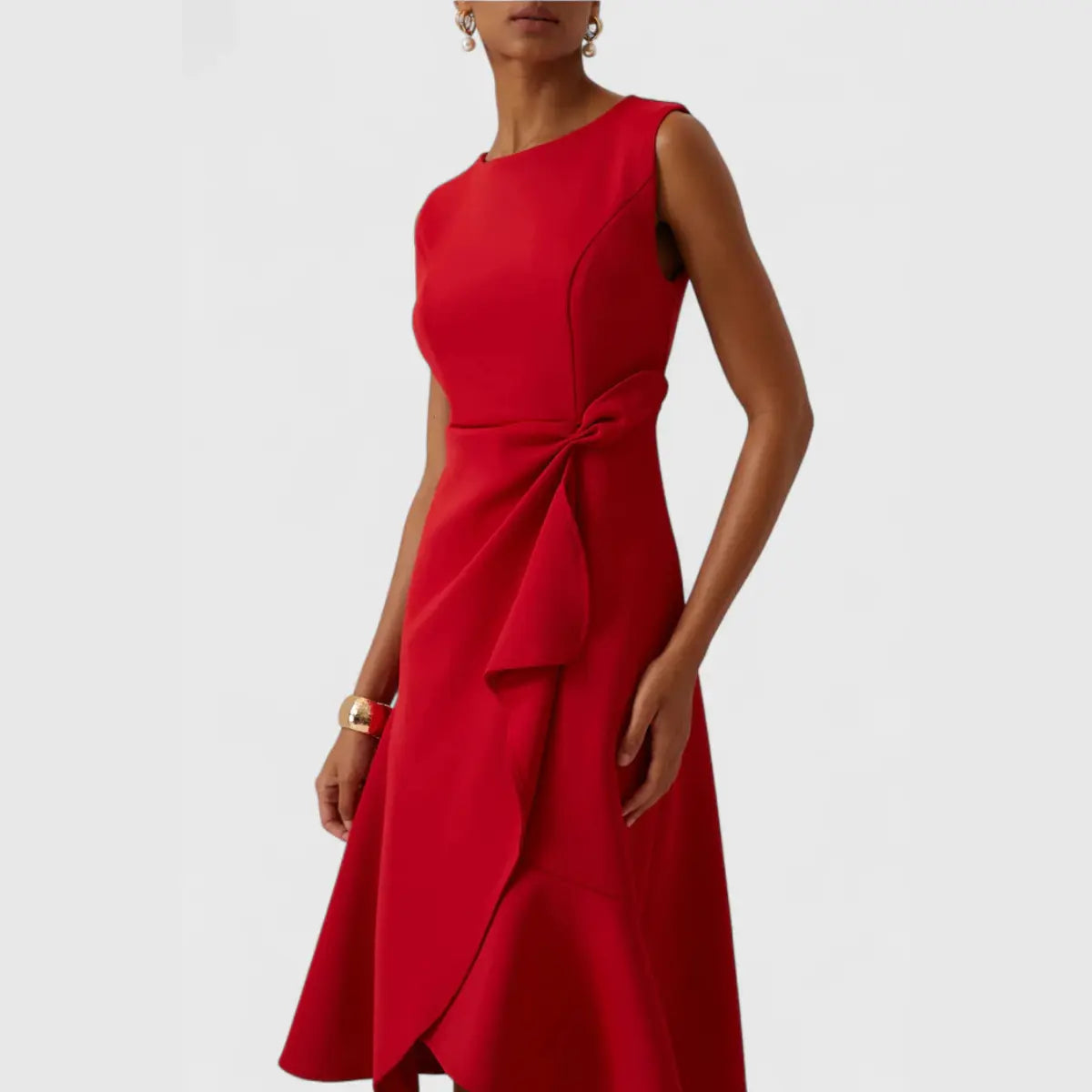 Eira Asymmetric Ruffle Midi Dress - view 14