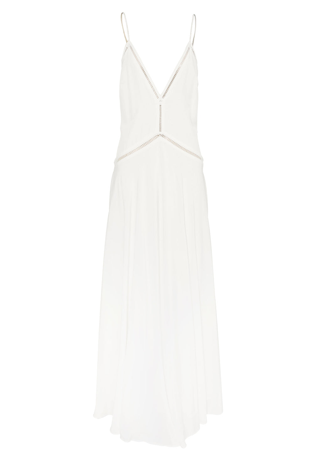 Perla Lace Trim Tiered White Maxi Dress - view 7