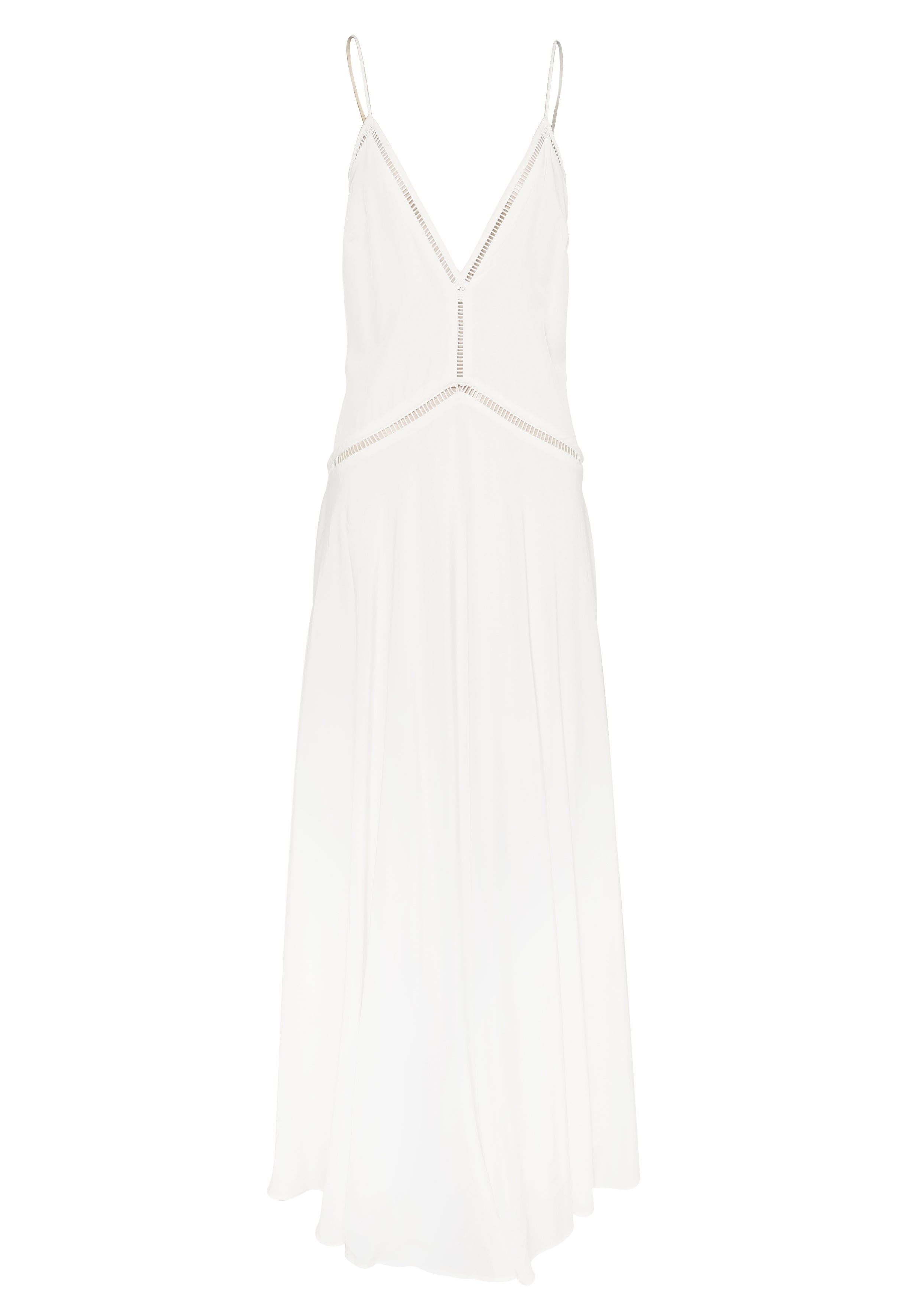 Perla Lace Trim Tiered White Maxi Dress - view 7