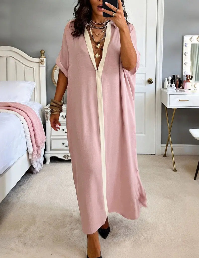 Odette Button-Down Shirt Midi Dress with Pockets - view 8