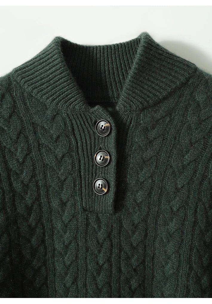 Klara Cable Knit Stand Collar Collared Sweater - view 35