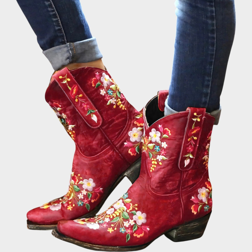 Women's Cowboy Boots Floral Embroidered Western Inspired