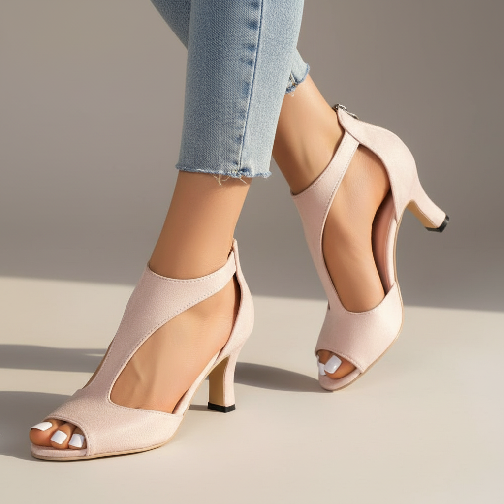Wren Cushioned Block Heel Court Shoes - view 2