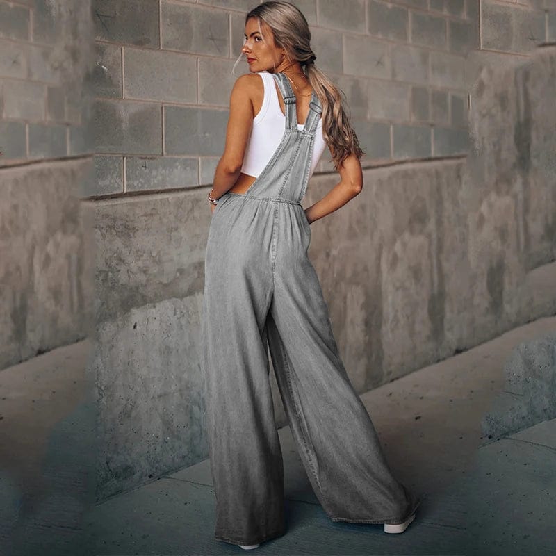 Blythe Wide Leg Denim Overalls - view 6