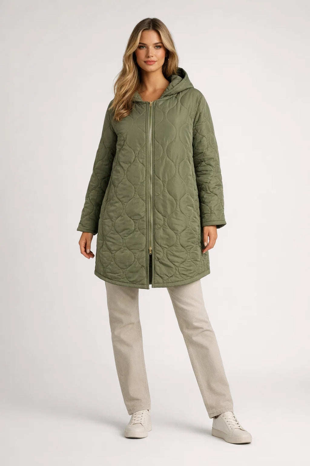 Willa Women's Coat | Quilted Hooded Knee-Length Outerwear