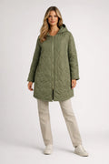 Willa Women's Coat | Quilted Hooded Knee-Length Outerwear
