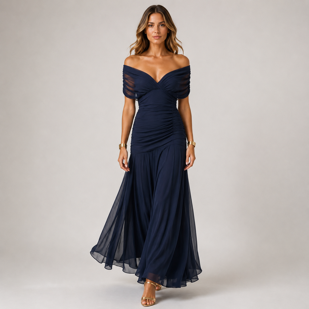 Women's Maxi Dress Viscose Chiffon Elegant Flowing Fit