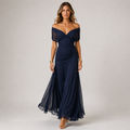 Women's Maxi Dress Viscose Chiffon Elegant Flowing Fit