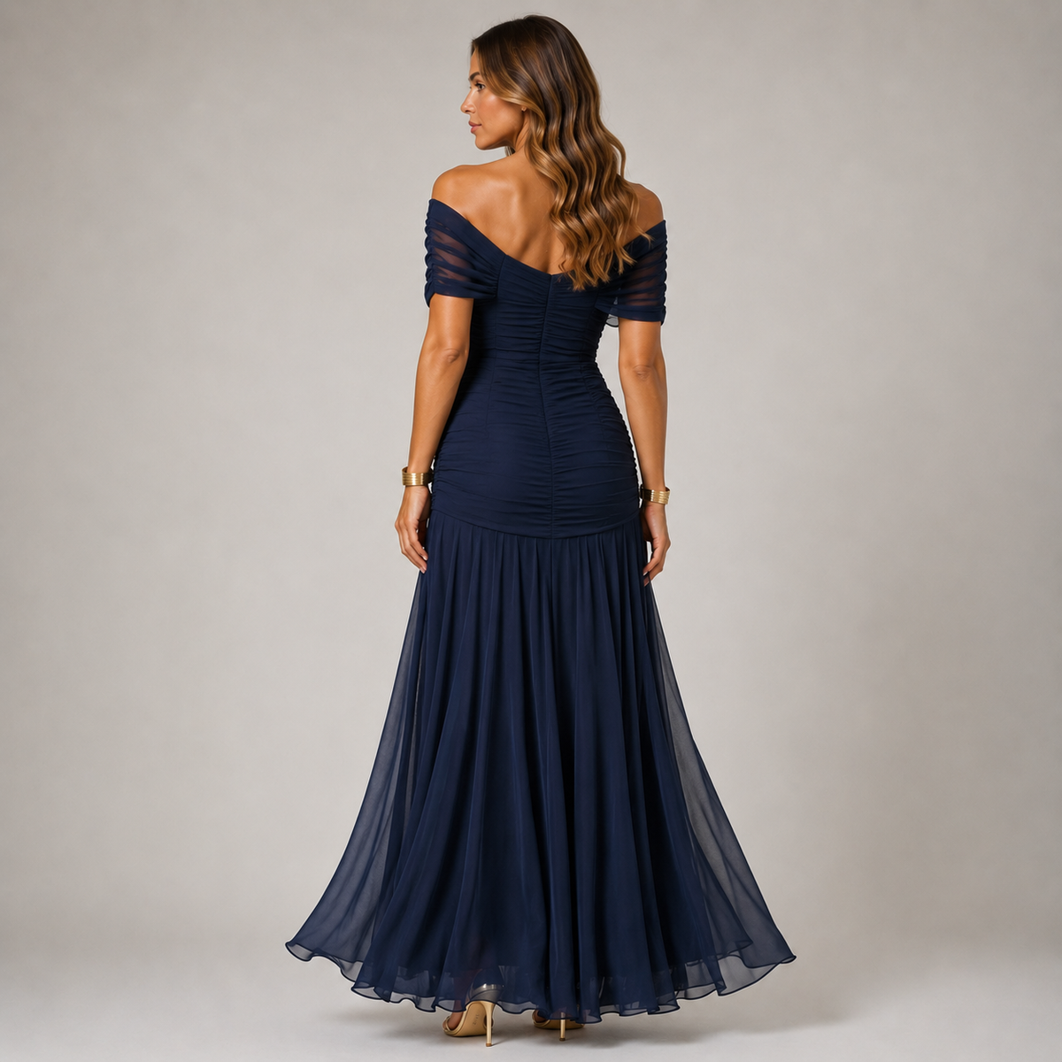 Women's Maxi Dress Viscose Chiffon Elegant Flowing Fit