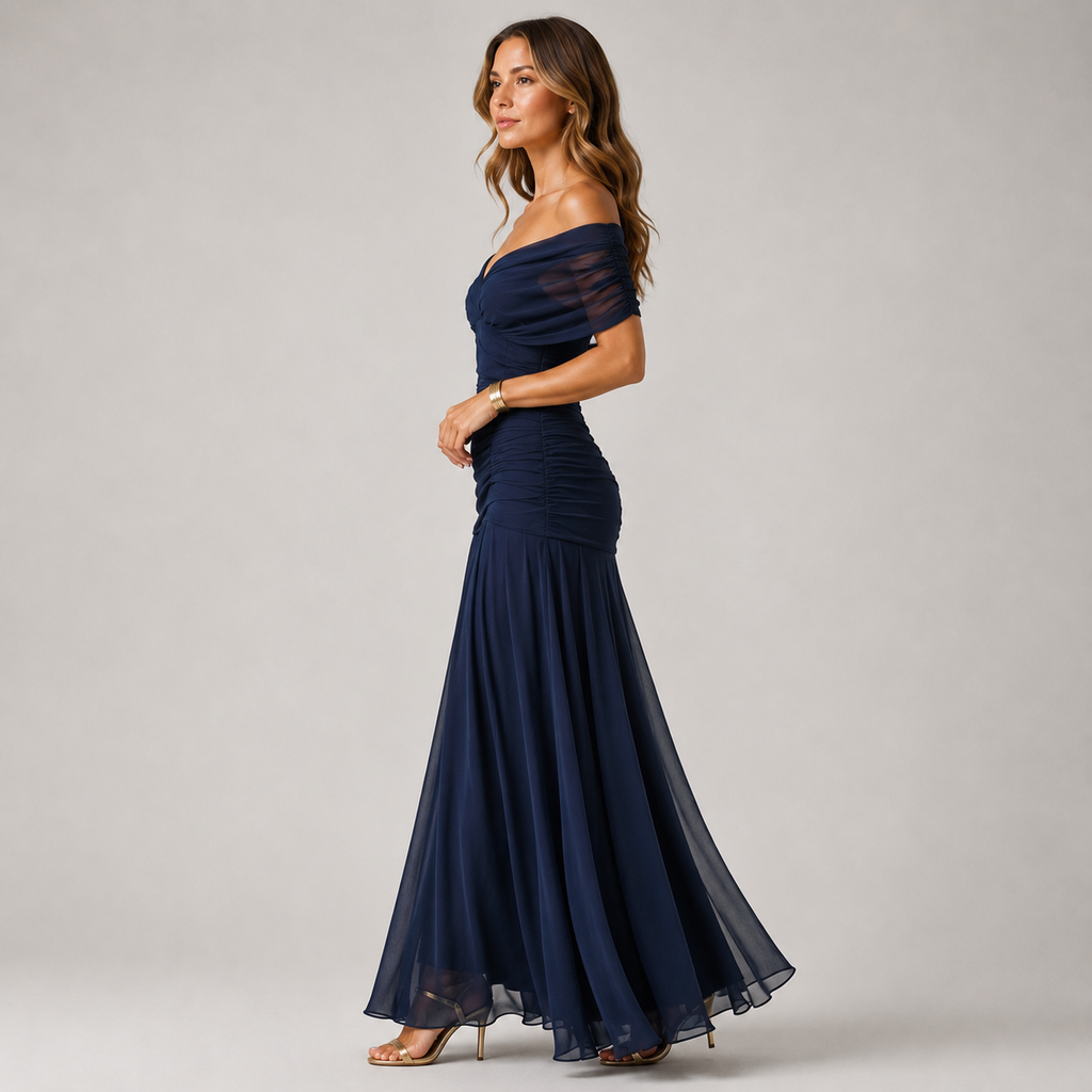 Women's Maxi Dress Viscose Chiffon Elegant Flowing Fit