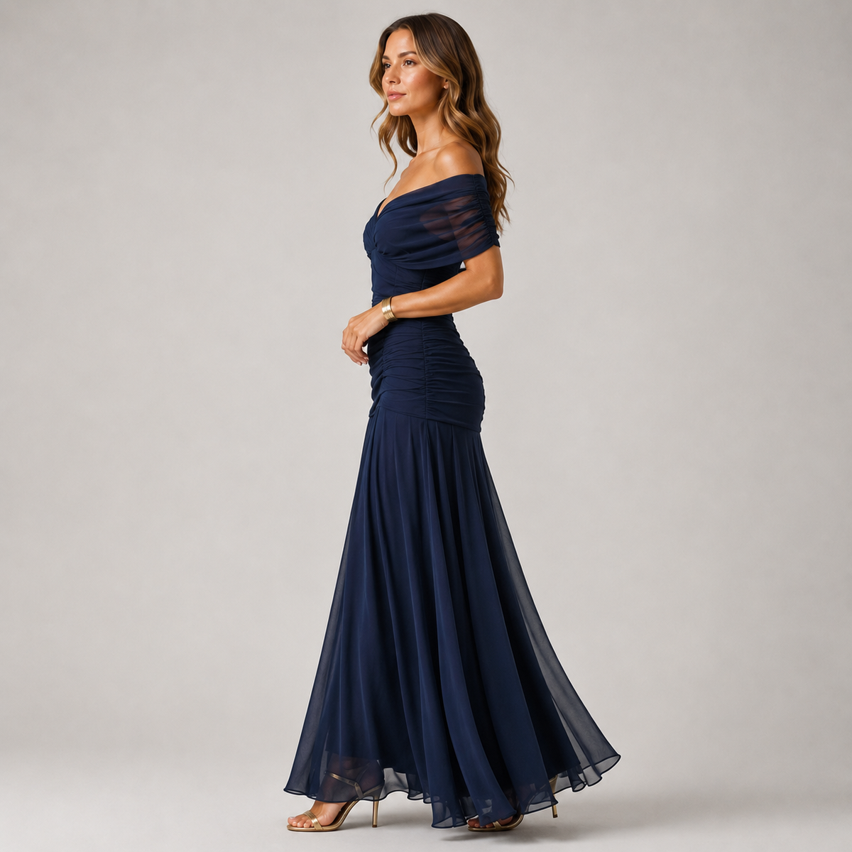 Women's Maxi Dress Viscose Chiffon Elegant Flowing Fit