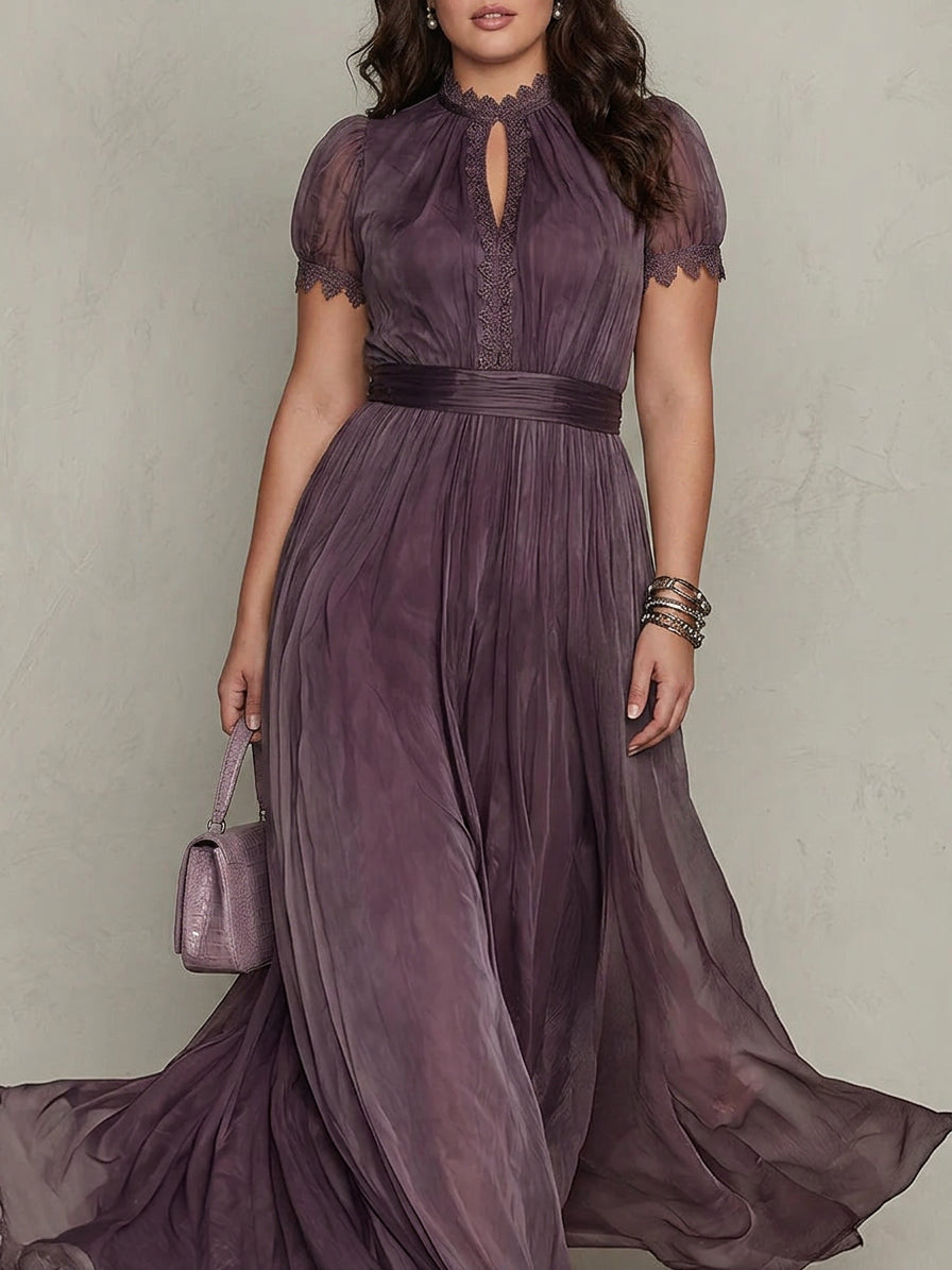 Aveline | Vintage Elegant Chiffon Maxi Dress