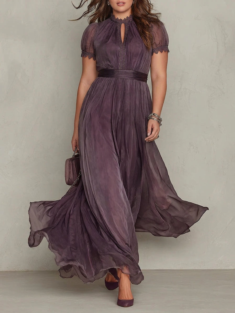Aveline | Vintage Elegant Chiffon Maxi Dress