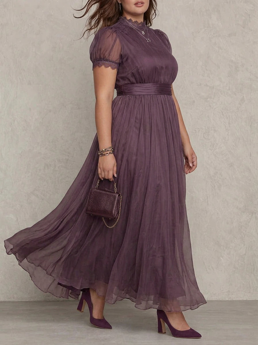 Aveline | Vintage Elegant Chiffon Maxi Dress