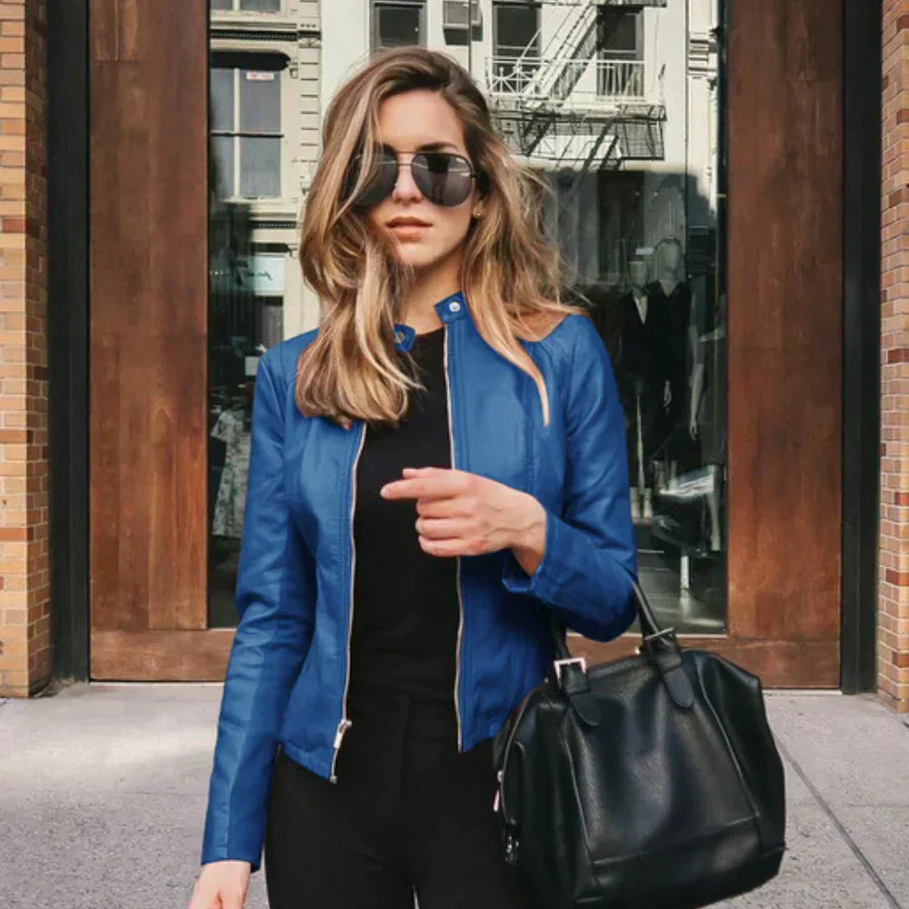 Abigail – Faux Leather Jacket with Timeless Cut for Women – view 10