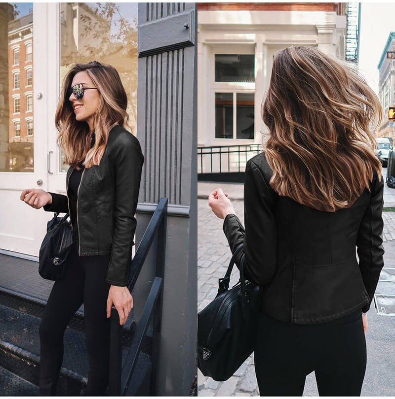 Abigail – Faux Leather Jacket with Timeless Cut for Women – view 3