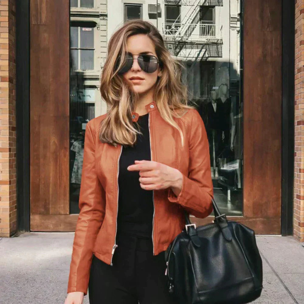 Abigail – Faux Leather Jacket with Timeless Cut for Women – view 9