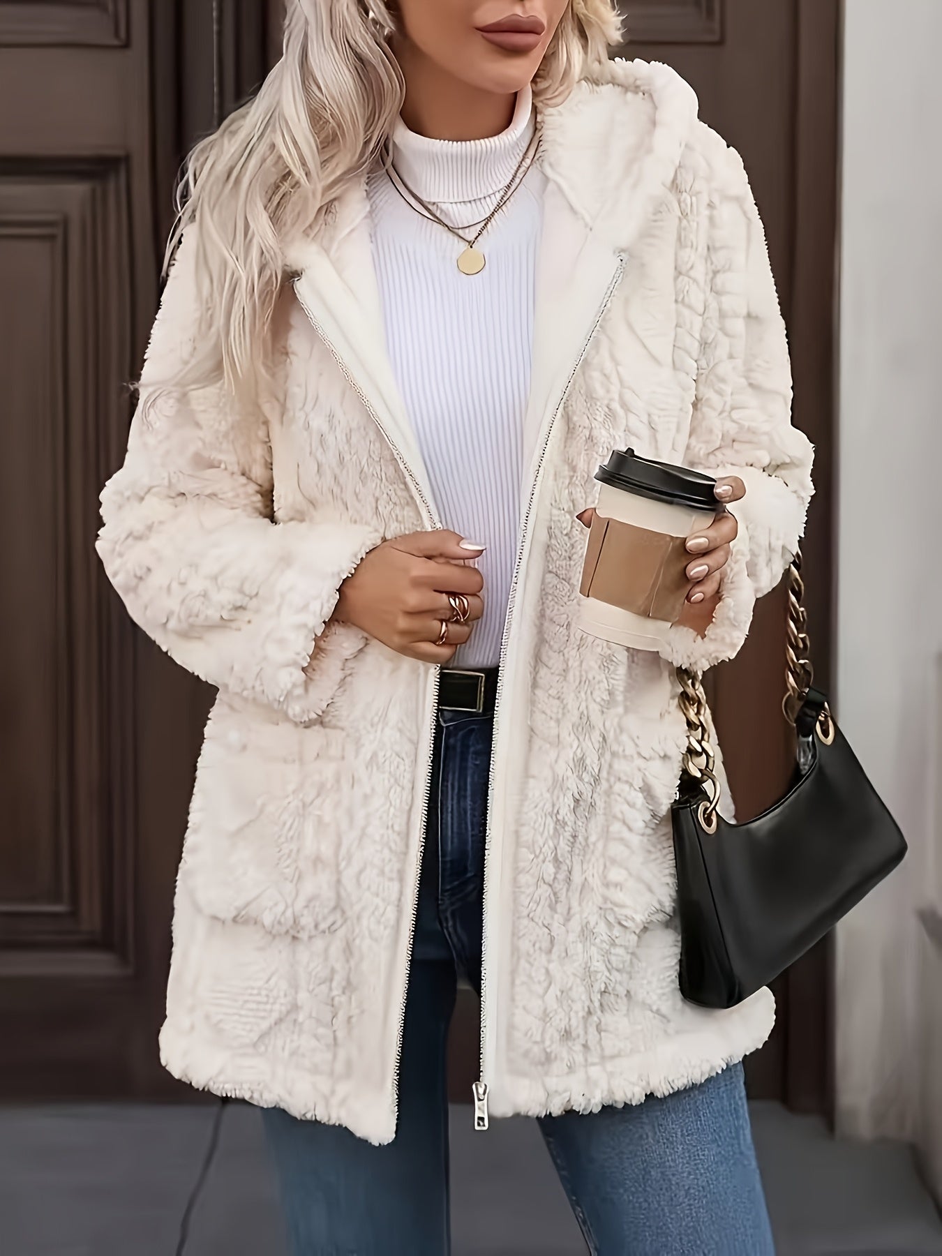Anouk Textured Zip Front Cardigan - view 4