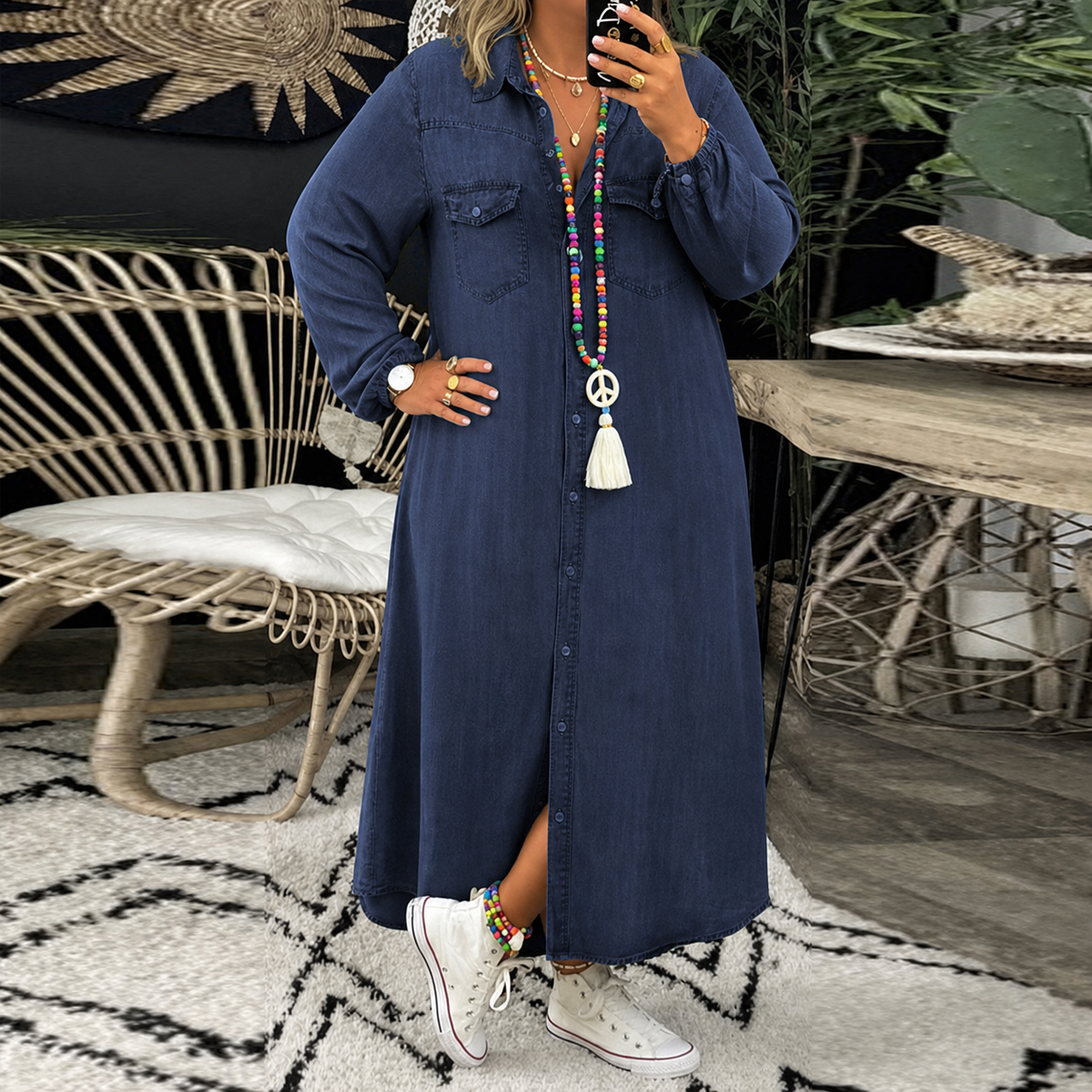 Adeline – Denim Shirt Dress – view 3