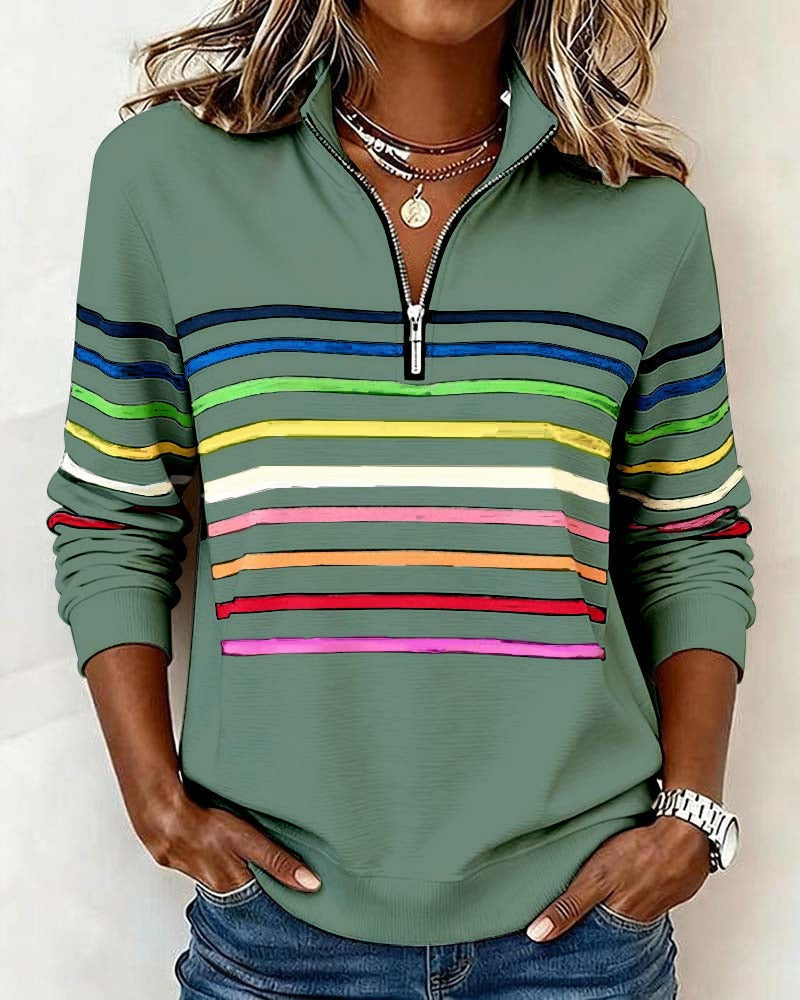 Adelphine – Kindled Striped Half Zip Knit Sweater for Women – view 15
