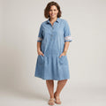 Aisha – Figure Flattering Denim Dress