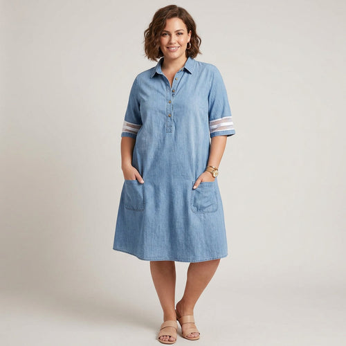 Aisha – Figure Flattering Denim Dress