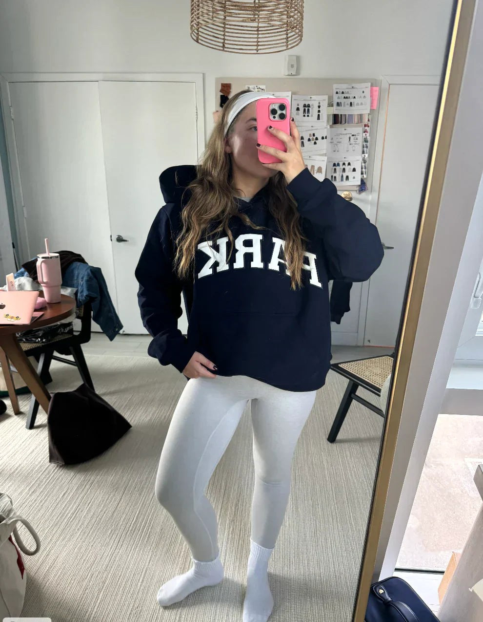 Annabelle – Women's Oversized Varsity Sweatshirt, Chenille Lettering Crewneck Jumper – view 14