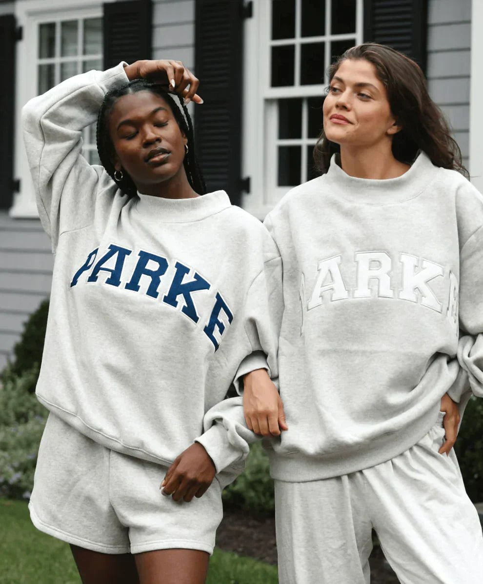 Annabelle – Women's Oversized Varsity Sweatshirt, Chenille Lettering Crewneck Jumper – view 16