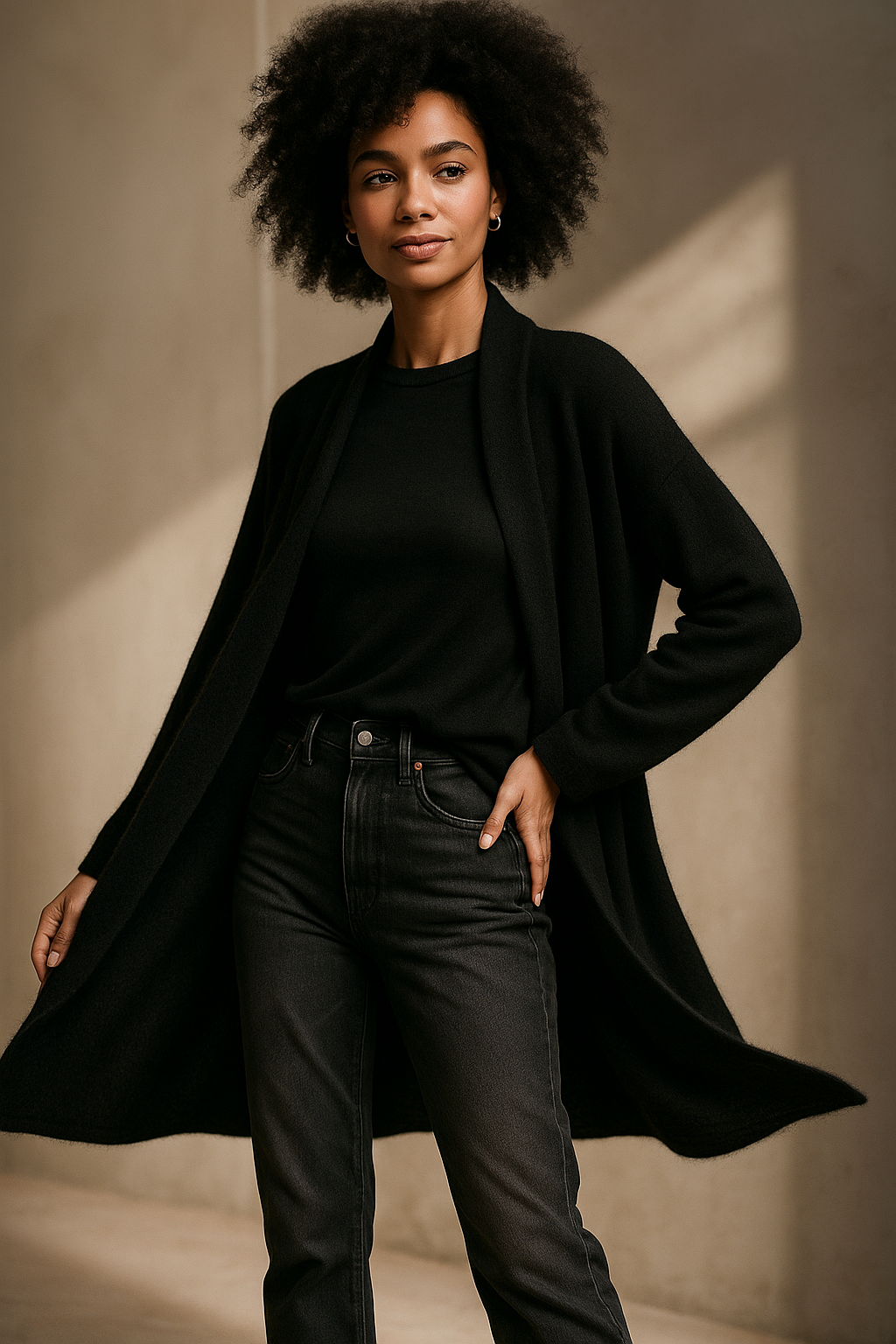 Aurelia - Women's Long Cardigan with Front Pockets – view 10
