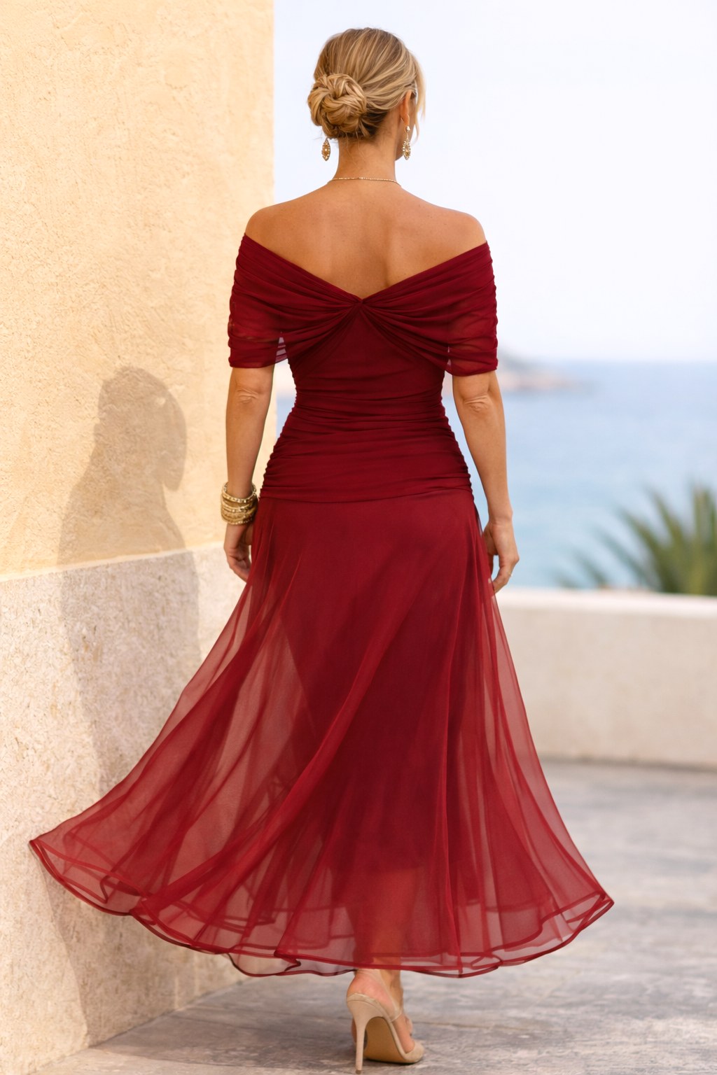 Aurelie | Women's V-Neck Chiffon Maxi Dress, Flowing Ankle-Length Dress