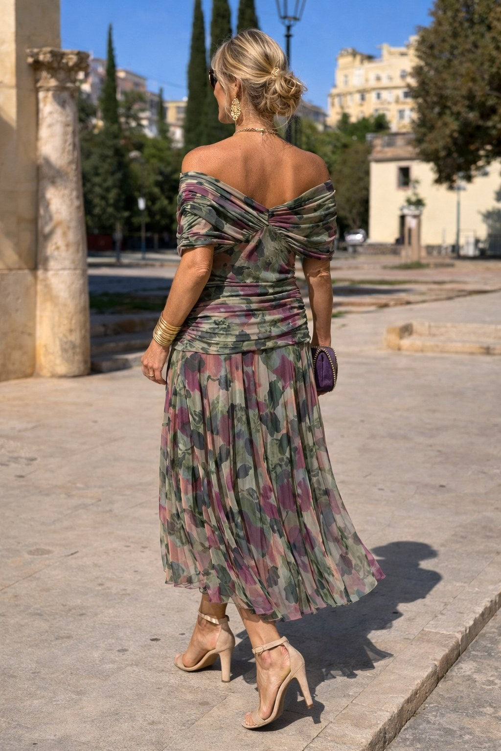 Aurelie | Women's V-Neck Chiffon Maxi Dress, Flowing Ankle-Length Dress