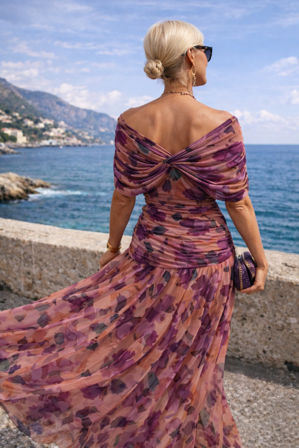 Aurelie | Women's V-Neck Chiffon Maxi Dress, Flowing Ankle-Length Dress