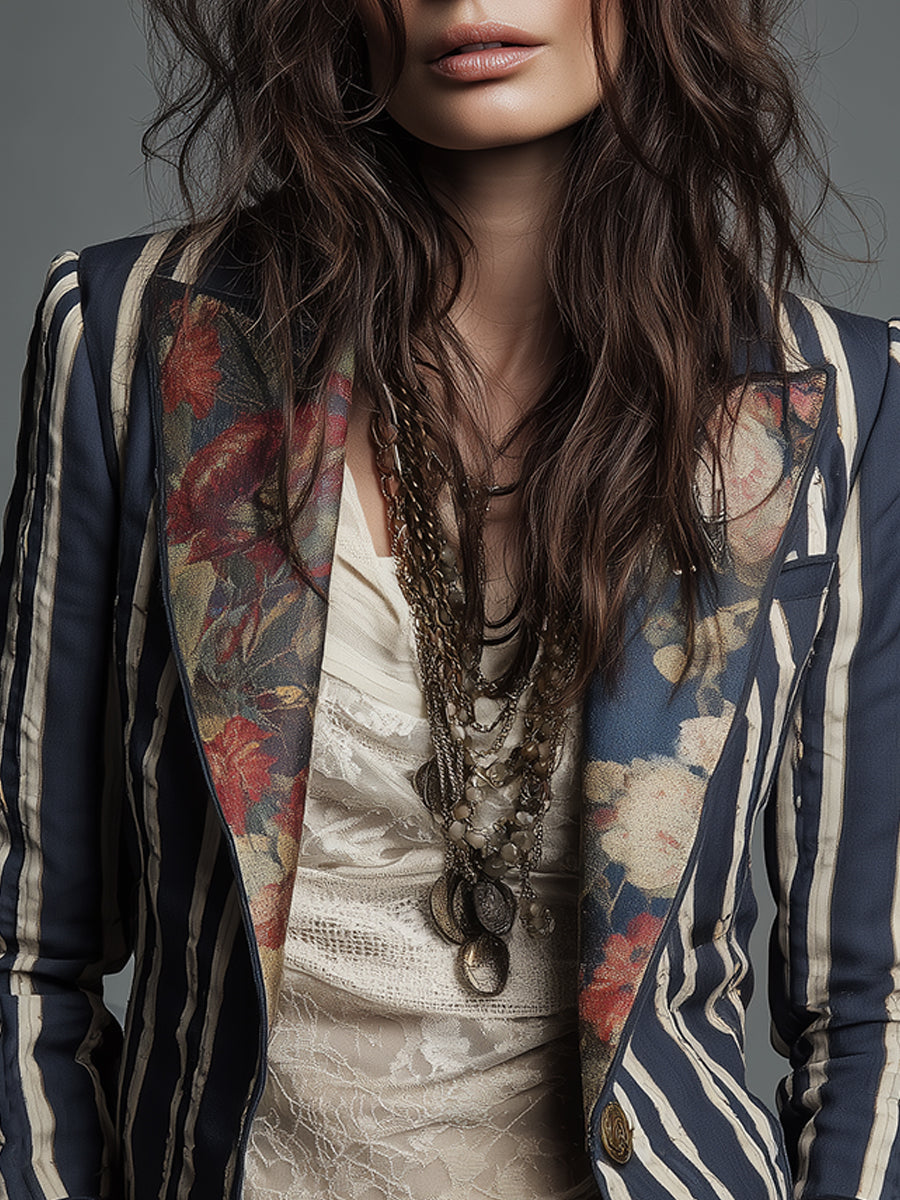 Avenorix – Floral Print Blazer with Structured Shoulder for Women – view 10
