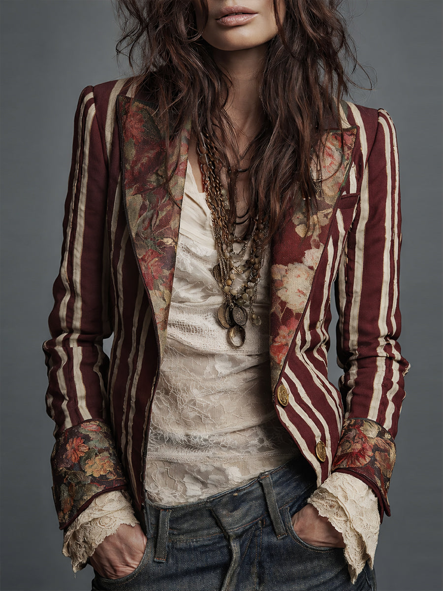 Avenorix – Floral Print Blazer with Structured Shoulder for Women – view 6