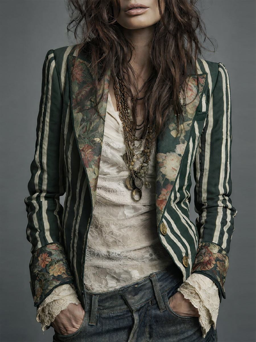 Avenorix – Floral Print Blazer with Structured Shoulder for Women – view 8