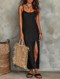 Opal Pinstripe Suspender Maxi Dress - front view