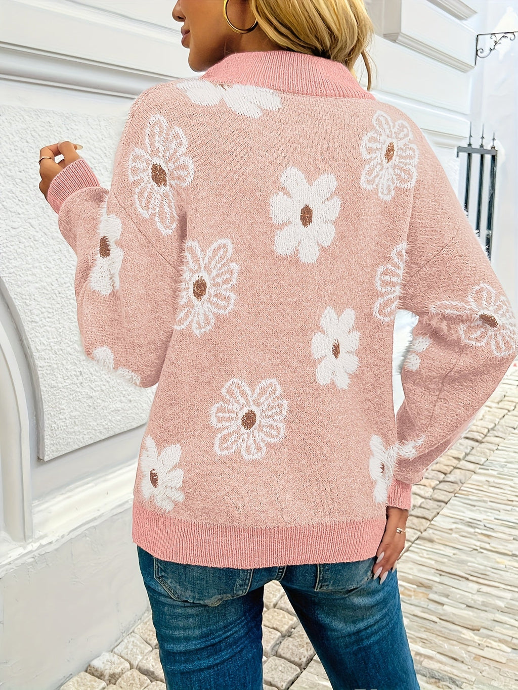 Tess Floral Print High Neck Sweater - view 5