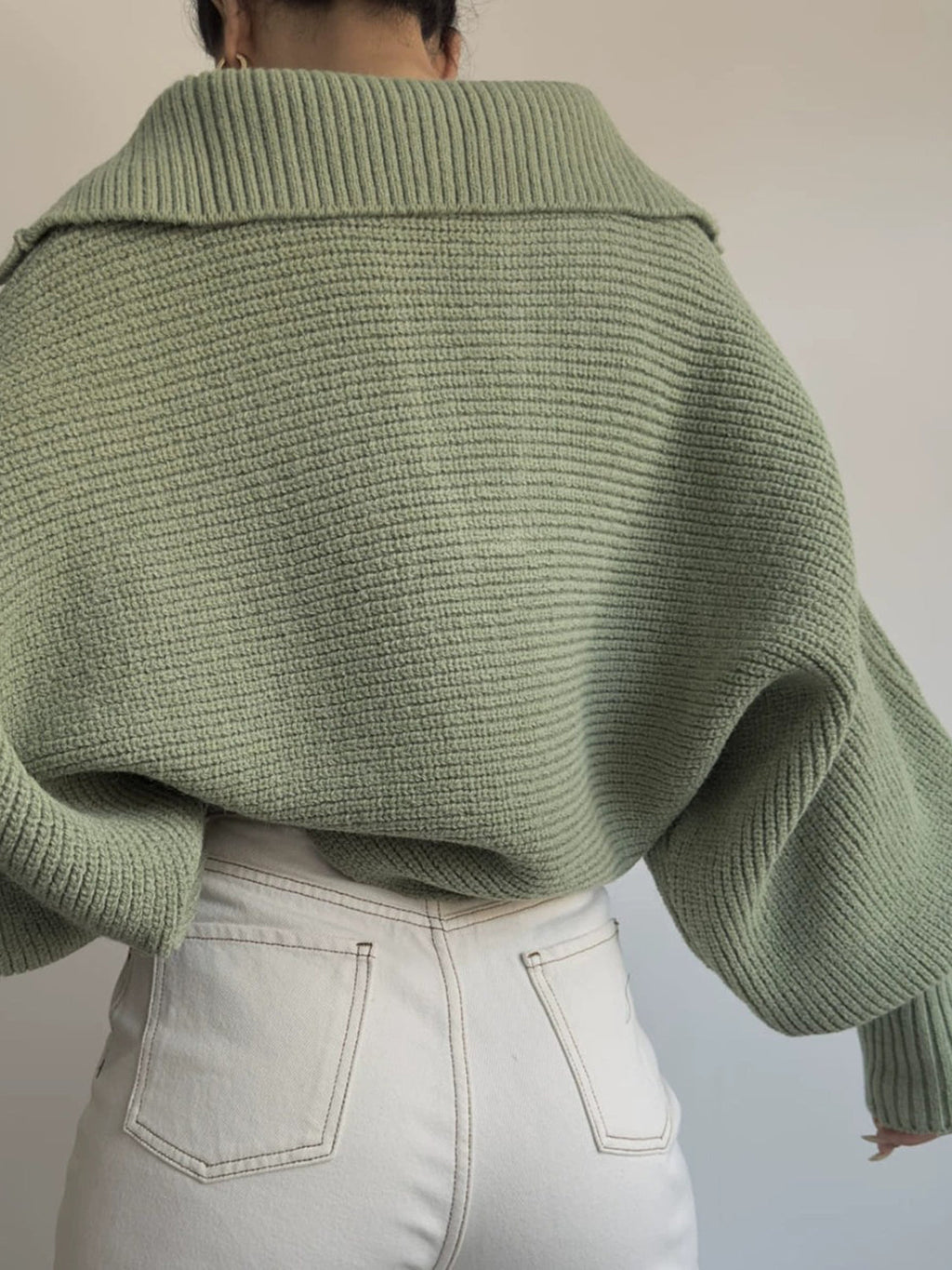 Jane | Ribbed Polo Sweater with Split Collar and Wide Cuffs for Women
