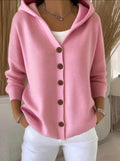 Berenice | Women's Long Sleeve Hooded Cardigan, A-Line Knit Cardigan
