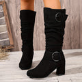 Rosalind Slouch Block Heel Mid Calf Boots - view 2