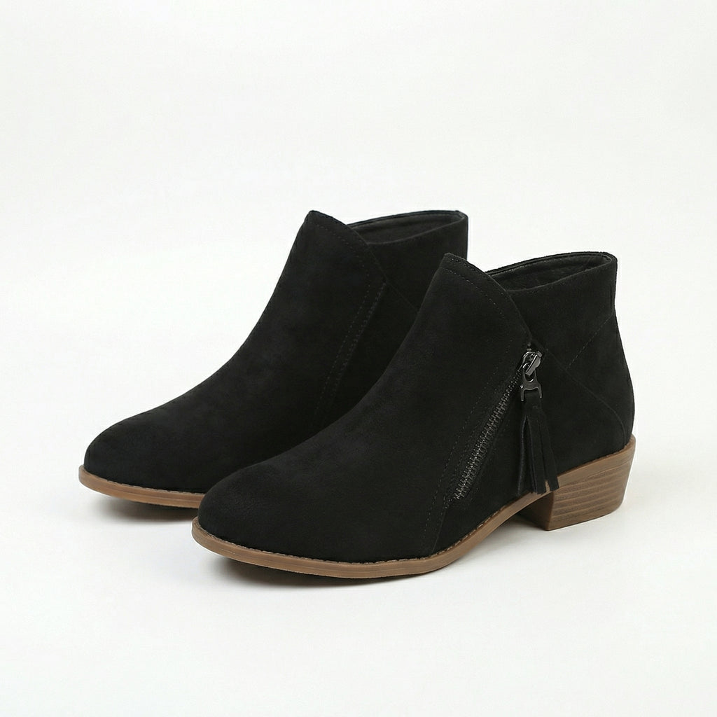 Marlowe Fringed Stacked Heel Ankle Boots - view 2