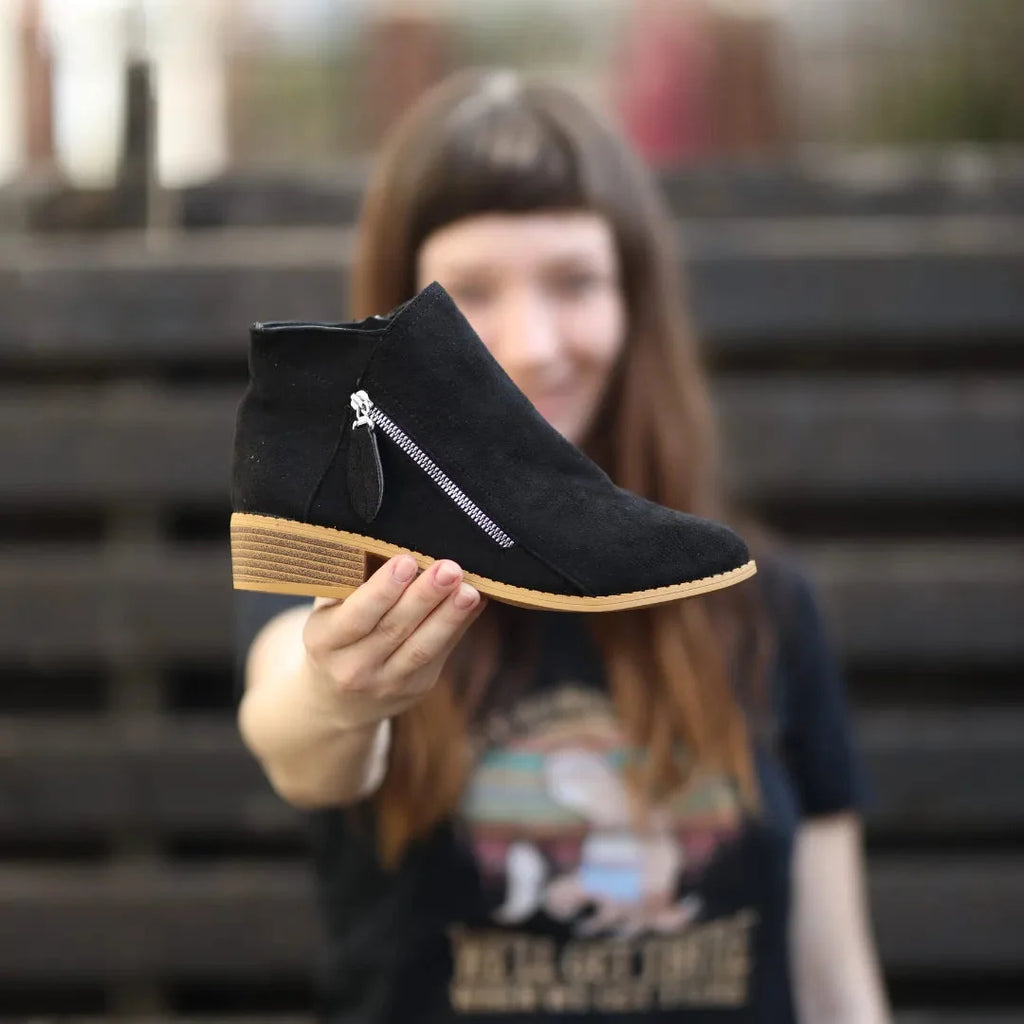 Marlowe Fringed Stacked Heel Ankle Boots - view 3