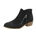 Marlowe Fringed Stacked Heel Ankle Boots - front view