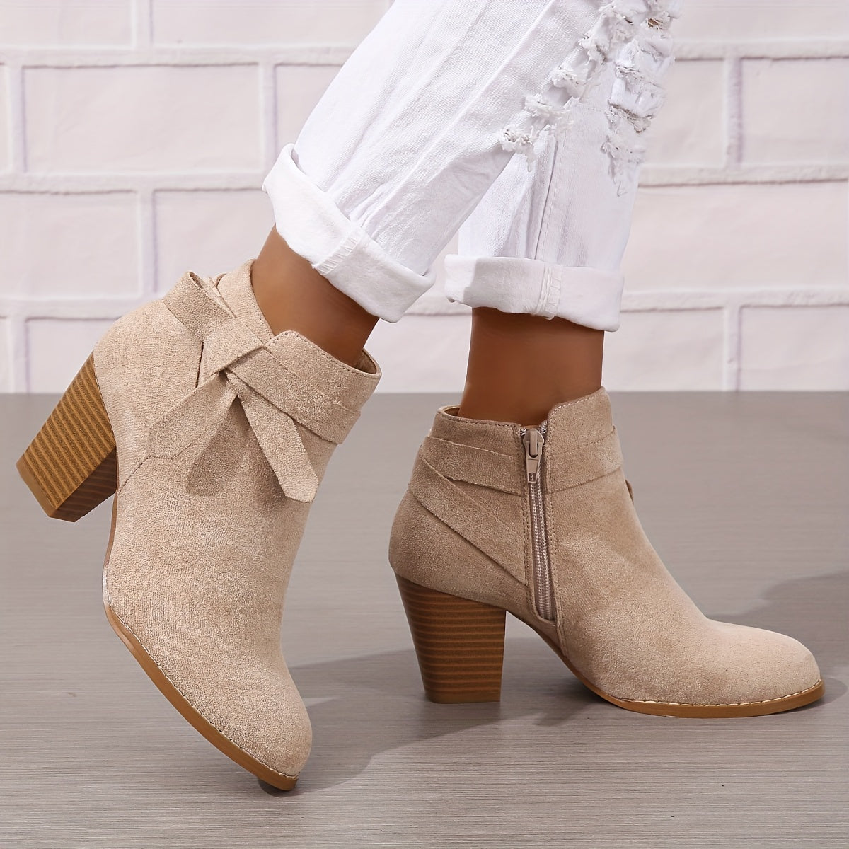 Anneliese Bow Detail Pointed Toe Ankle Boots - view 13