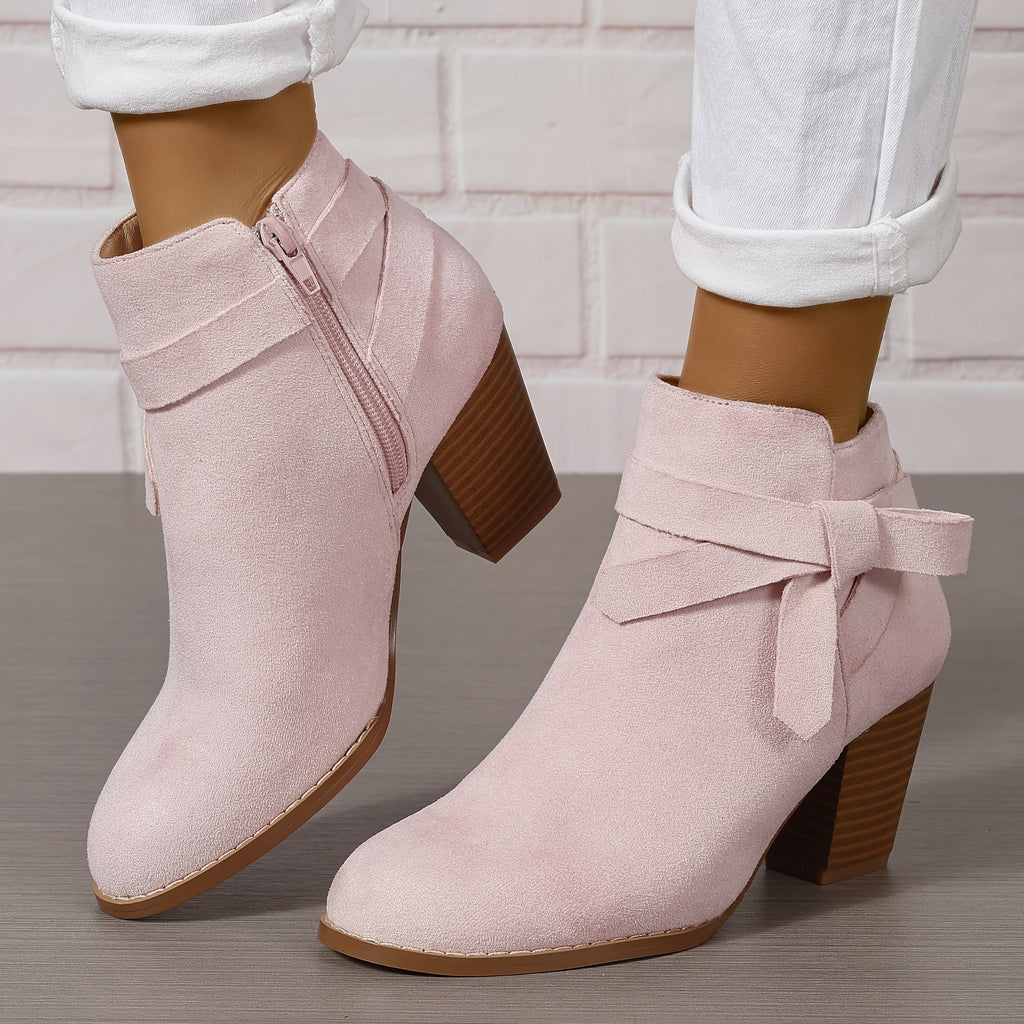 Anneliese Bow Detail Pointed Toe Ankle Boots - view 9