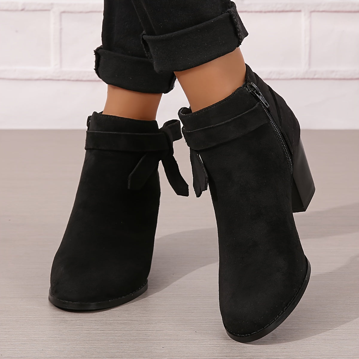 Anneliese Bow Detail Pointed Toe Ankle Boots - view 4